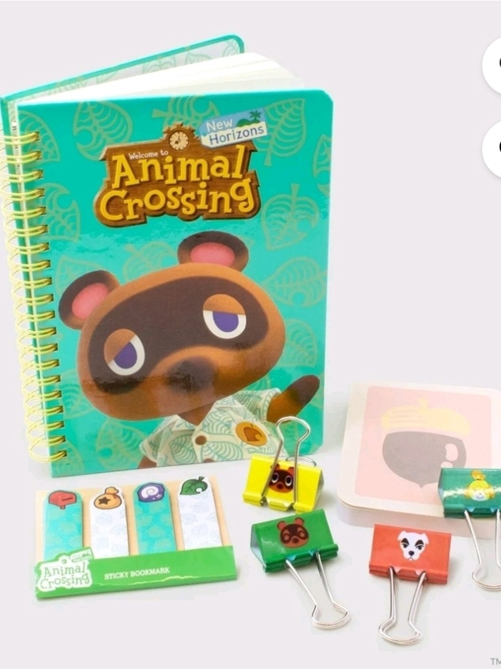 Animal Crossing New Horizons Spiral Notebook and Stationery Set - Teal